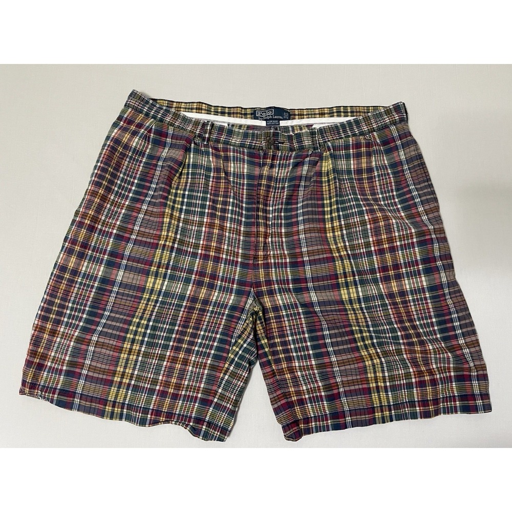 POLO Ralph Lauren Tyler Plaid Shorts Men 40 Colorful Cotton Classic Prep Style